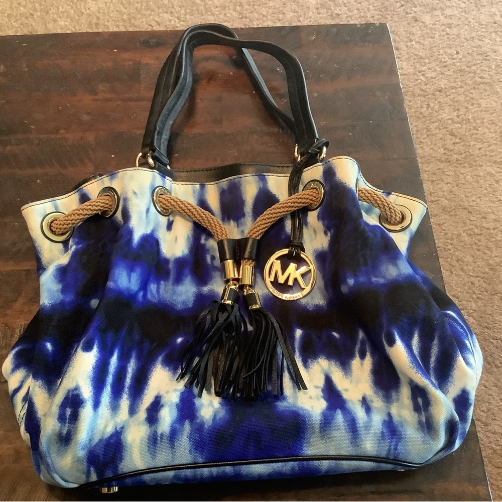 Michael Kors blue tye dye purse